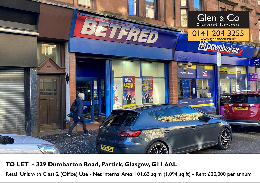 Available Shop & Commercial Property Units to let in West Central Scotland