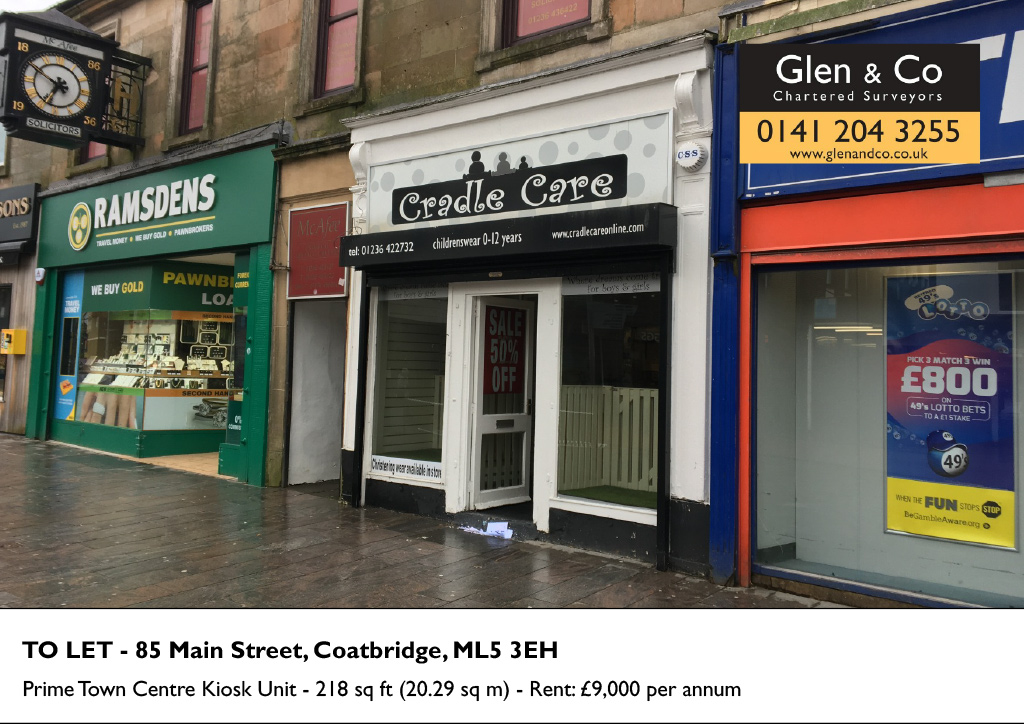 Available Shop & Commercial Property Units to let in West Central Scotland